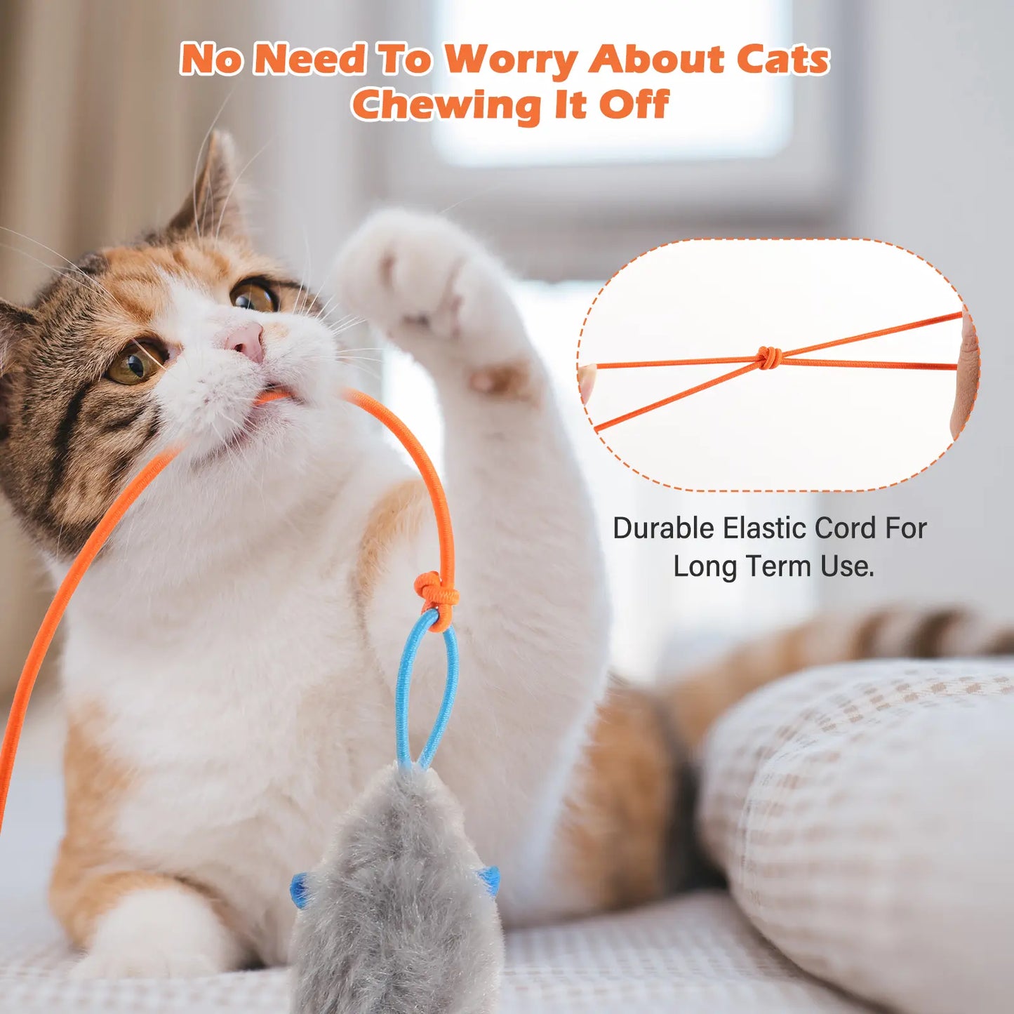 KittyHang™ Hands-Free Cat Entertainer – Smart Teaser Wand with Realistic Random Movement | Rechargeable, Durable Door Clip Design